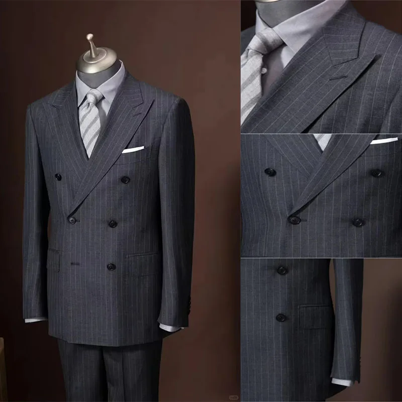 Men's Striped Suit 2-piece Set (Jacket+Pants) For business Leisure Banquets Spring Autumn New Men's Suit Formal Wear
Men's Striped Suit 2-piece Set (Jacket+Pants) For business Leisure Banquets Spring Autumn New Men's Suit Formal Wear