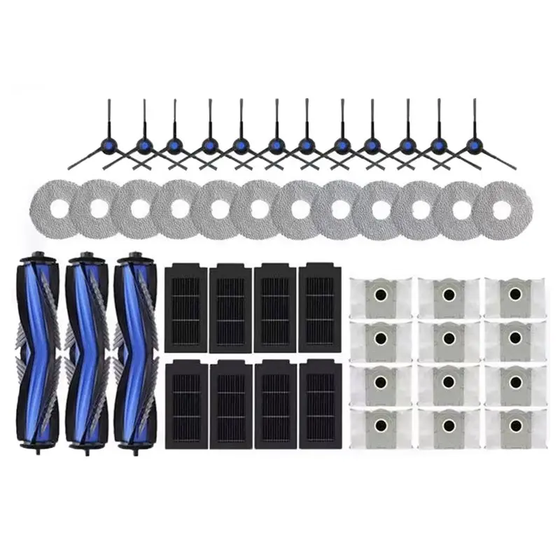 Запчасти для робота-пылесоса ECOVACS T50 PRO OMNI / T50 OMNI: основная и боковые щетки, салфетки для влажной уборки, HEPA-фильтры, мешки для сбора пыли.
Запчасти для робота-пылесоса ECOVACS T50 PRO OMNI / T50 OMNI: основная и боковые щетки, салфетки для влажной уборки, HEPA-фильтры, мешки для сбора пыли.