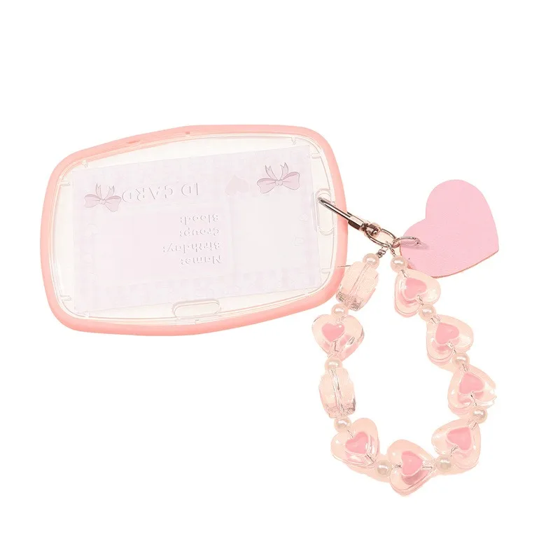 Розовый Вертикальный чехол для карт, милый держатель для фотокарт, чехол для хранения карт, канцелярские товары, модный защитный чехол для карт с подвеской 
Розовый Вертикальный чехол для карт, милый держатель для фотокарт, чехол для хранения карт, канцелярские товары, модный защитный чехол для карт с подвеской