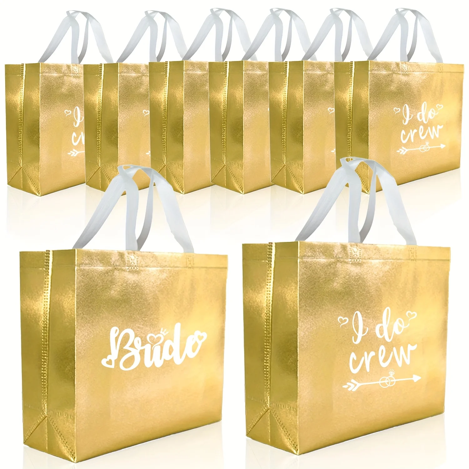 8 gold I Do group and bride non-woven gift bags, suitable for bridesmaid gifts, bride party gifts, bachelor party gifts
8 gold I Do group and bride non-woven gift bags, suitable for bridesmaid gifts, bride party gifts, bachelor party gifts