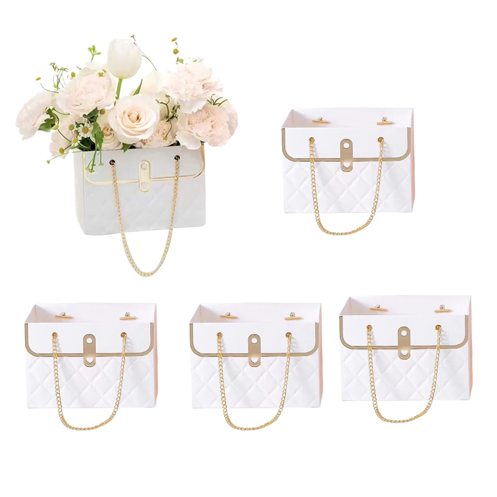5Pcs Creative Bouquet Tote Bag Flower Wrapping Paper Box For Wedding Mother's Day Valentine's Day
5Pcs Creative Bouquet Tote Bag Flower Wrapping Paper Box For Wedding Mother's Day Valentine's Day