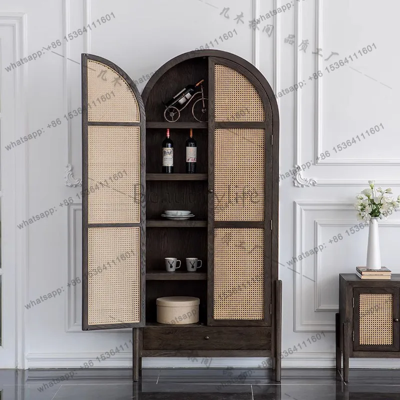 French light luxury solid wood bookcase wabi wind living room bedroom old rattan wardrobe
French light luxury solid wood bookcase wabi wind living room bedroom old rattan wardrobe