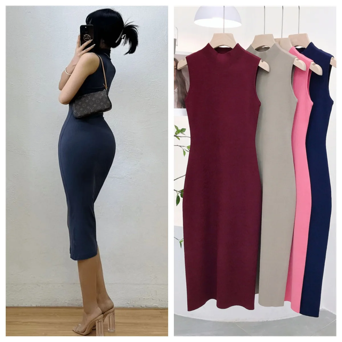 2025 Полуводолазка без рукавов спереди, плечо, облегающий и тонкий жилет до колена, юбка, внутренняя часть платья
2025 Полуводолазка без рукавов спереди, плечо, облегающий и тонкий жилет до колена, юбка, внутренняя часть платья