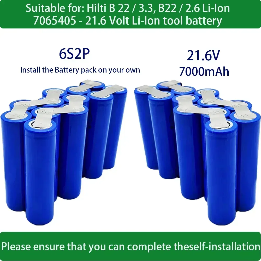 MKEPA for Hilti 21.6V 18650 6S2P 7000mAh Li-ion lithium tool battery pack CPC B18 B22 1800-A22 SID 22-A SID 18-A SFH 22-A
MKEPA for Hilti 21.6V 18650 6S2P 7000mAh Li-ion lithium tool battery pack CPC B18 B22 1800-A22 SID 22-A SID 18-A SFH 22-A