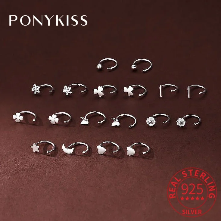 Серьги-гвоздики PONYKISS из настоящего серебра 925 пробы в форме сердца и Луны для женщин, классические изящные украшения, минималистичный геометрический пирсинг для ушей
Серьги-гвоздики PONYKISS из настоящего серебра 925 пробы в форме сердца и Луны для женщин, классические изящные украшения, минималистичный геометрический пирсинг для ушей