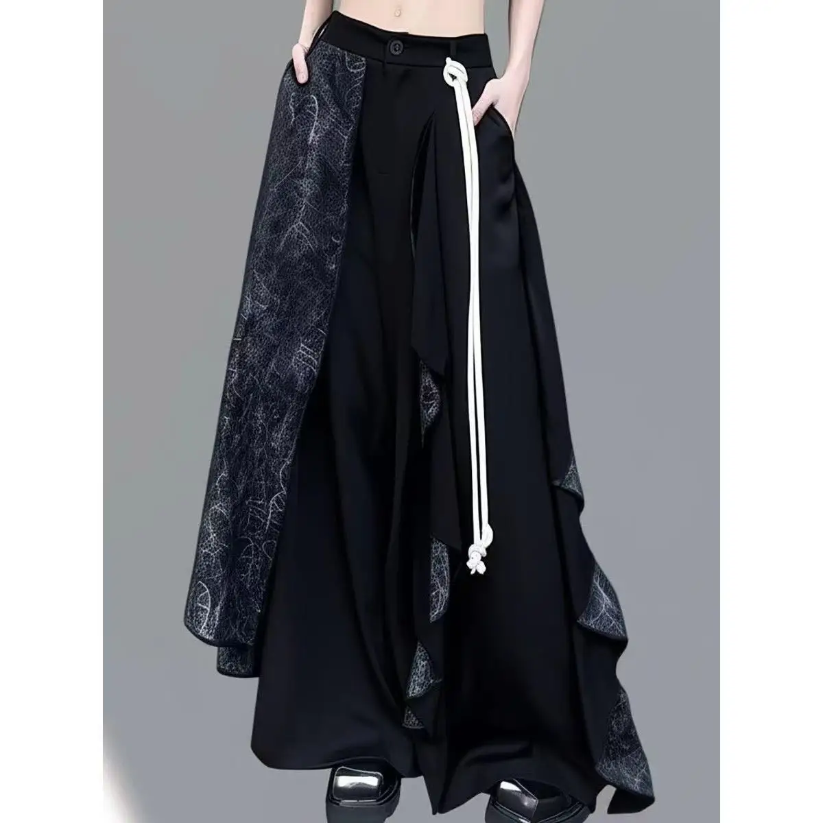 New Chinese Style Pants Skirt Dark Black Bisex Wide Leg Pant Niche Street Fashion Trousers y2k Casual Daily Wear
New Chinese Style Pants Skirt Dark Black Bisex Wide Leg Pant Niche Street Fashion Trousers y2k Casual Daily Wear