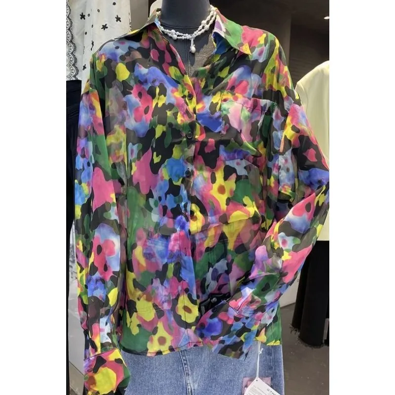 Fashionable Retro POLO Collar Printed Sunscreen Long Sleeve Shirt Women's Fashionable and Western Thin Versatile Top
Fashionable Retro POLO Collar Printed Sunscreen Long Sleeve Shirt Women's Fashionable and Western Thin Versatile Top