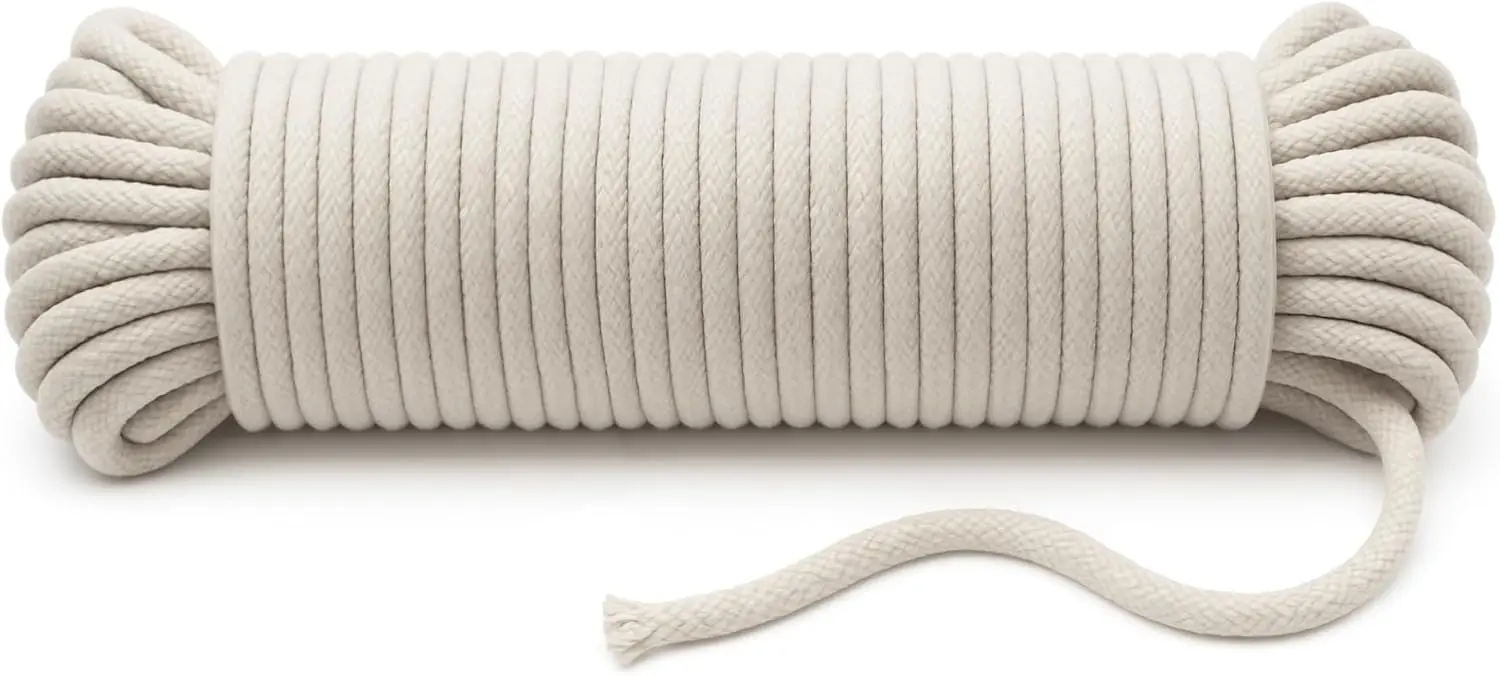 100ft Braided Cotton Clothesline 4mm - Heavy Duty, Shock Absorbing for Tie-Down, Camping & DIY
100ft Braided Cotton Clothesline 4mm - Heavy Duty, Shock Absorbing for Tie-Down, Camping & DIY