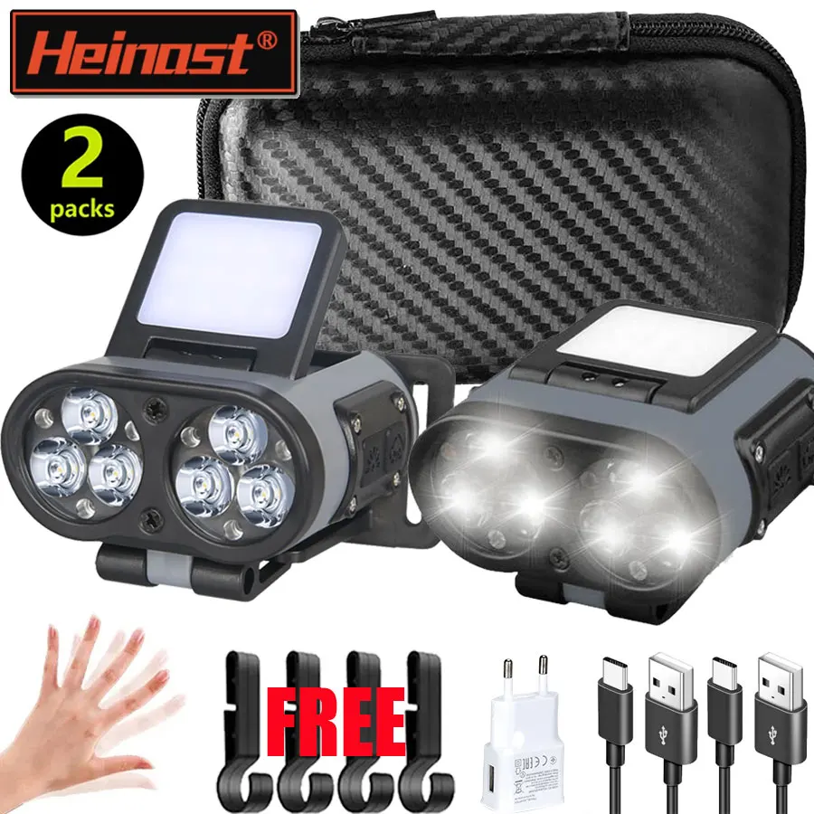 USB перезаряжаемый умный датчик, светодиодный налобный фонарь с зажимом, фонарик с высоким люменом, яркий налобный фонарь, 6 светодиодных фар для кемпинга на открытом воздухе
USB перезаряжаемый умный датчик, светодиодный налобный фонарь с зажимом, фонарик с высоким люменом, яркий налобный фонарь, 6 светодиодных фар для кемпинга на открытом воздухе