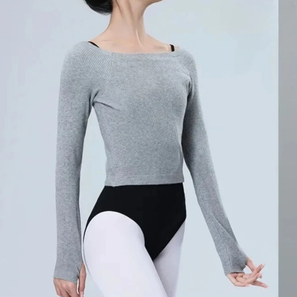 Одежда для балета, вязаный укороченный пуловер с длинными рукавами и вырезом лодочкой, свитера для взрослых и женщин, костюмы для современных танцев
Одежда для балета, вязаный укороченный пуловер с длинными рукавами и вырезом лодочкой, свитера для взрослых и женщин, костюмы для современных танцев