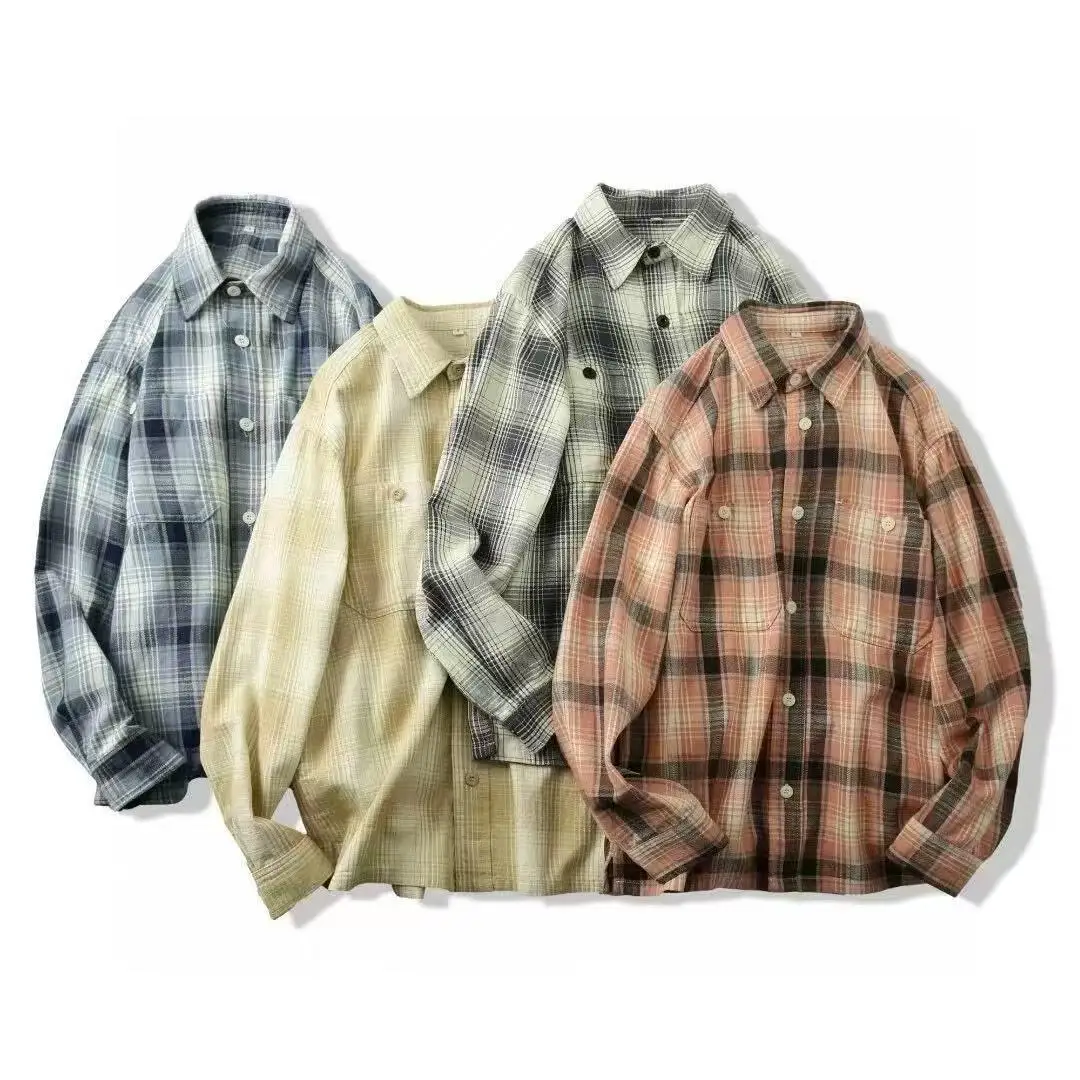 Couples Sle Long Sve Plaid Bamboo Cotton irt Thin Outerwear Spring Autumn ex Loose Fit Youth Faion Daily Wear
Couples Sle Long Sve Plaid Bamboo Cotton irt Thin Outerwear Spring Autumn ex Loose Fit Youth Faion Daily Wear