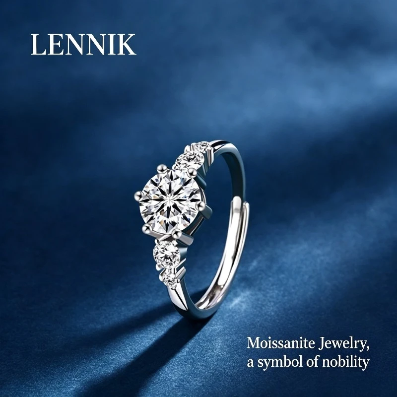 LENNIK S925 Sterling Silver Classic Four Prong Moissanite Ring Minimalist Fashion Daily Jewelry for Women
LENNIK S925 Sterling Silver Classic Four Prong Moissanite Ring Minimalist Fashion Daily Jewelry for Women
