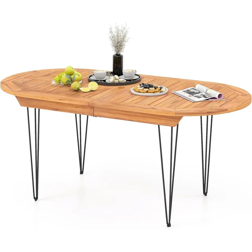 Стол для патио из тика на 6 человек с 2 отверстиями для зонтов, металлическими ножками и защитными замками для обедов на открытом воздухе
Стол для патио из тика на 6 человек с 2 отверстиями для зонтов, металлическими ножками и защитными замками для обедов на открытом воздухе