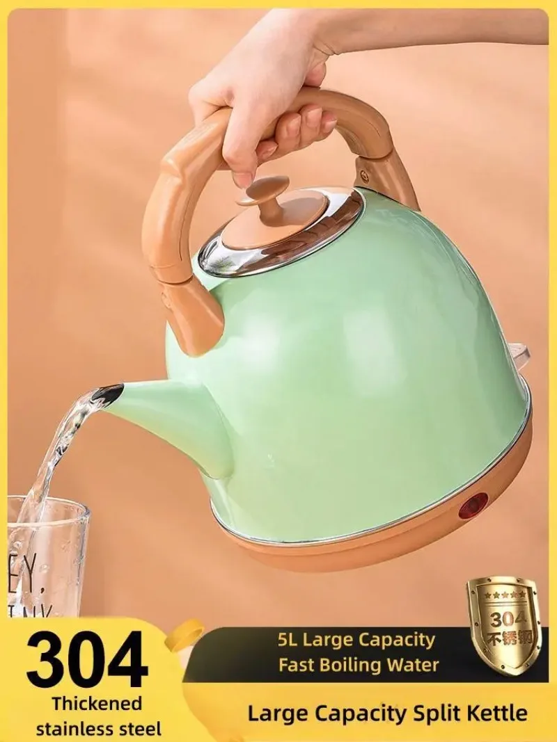 220V Electric Kettle 304 Stainless Steel 5L Household Automatic Power-off Split Anti-dry Boil Electric Kettle
220V Electric Kettle 304 Stainless Steel 5L Household Automatic Power-off Split Anti-dry Boil Electric Kettle