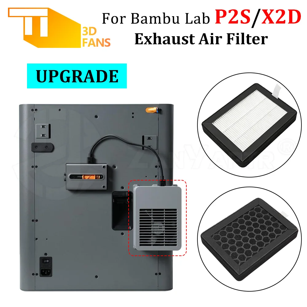 3D Printer Exhaust Fan Air Filter Replacement for Bambu P2S X2D HEPA13 Carbon Filter Odor Dust Removal
3D Printer Exhaust Fan Air Filter Replacement for Bambu P2S X2D HEPA13 Carbon Filter Odor Dust Removal