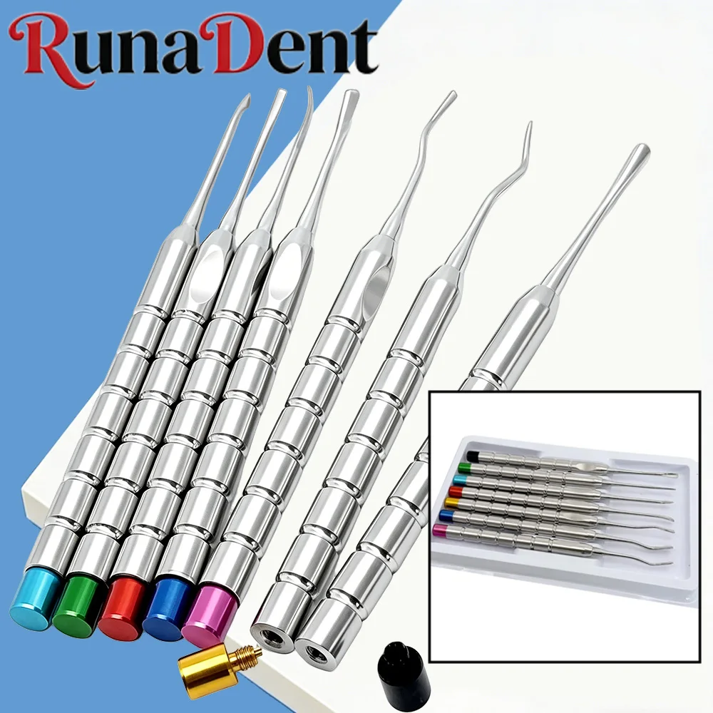 7 Piece Dental Implant Luxating Root Elevator Kit with Titanium Alloy Minimally Invasive Extraction Tools for Dentists
7 Piece Dental Implant Luxating Root Elevator Kit with Titanium Alloy Minimally Invasive Extraction Tools for Dentists