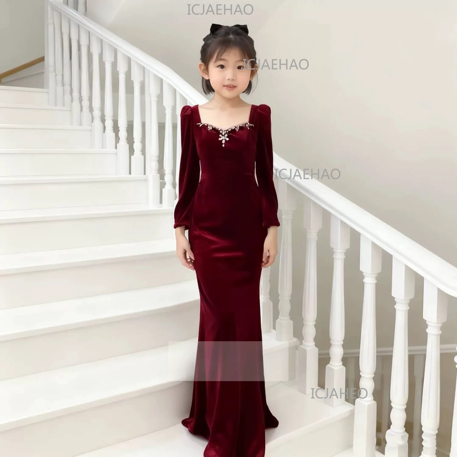 Girls Long Sleeve Evening Gown, Model Catwalk,, Hepburn Style Slim Fit, Guzheng Stage Costume Kids Piano & Violin Performance
Girls Long Sleeve Evening Gown, Model Catwalk,, Hepburn Style Slim Fit, Guzheng Stage Costume Kids Piano & Violin Performance