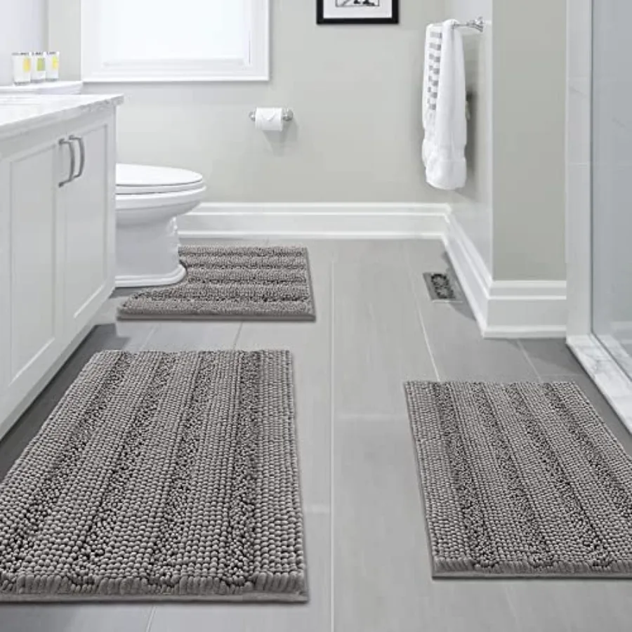 3 Pcs Bathroom Rugs Sets Thick Striped Bath Rugs Set for Bathroom Non Slip Soft Absorbent Bath Mat Set for Tub Shower and Toile
3 Pcs Bathroom Rugs Sets Thick Striped Bath Rugs Set for Bathroom Non Slip Soft Absorbent Bath Mat Set for Tub Shower and Toile