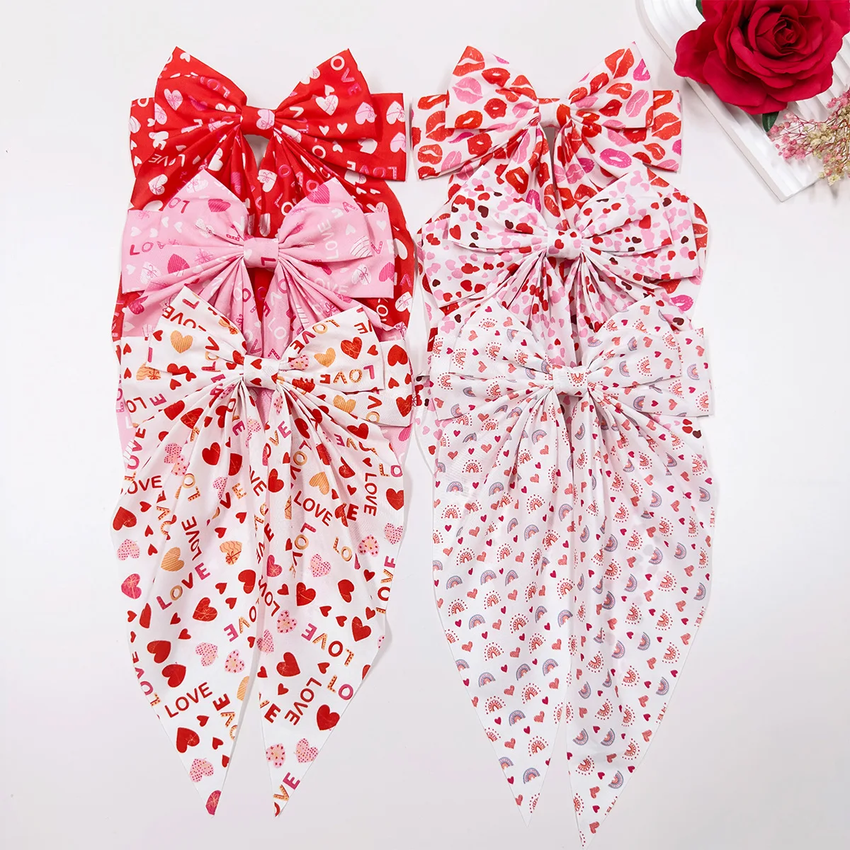 Valentine Heart Red Lip Print Bow Spring Clip for Women Back of Head Sweet Hair Decor Portable Charms
Valentine Heart Red Lip Print Bow Spring Clip for Women Back of Head Sweet Hair Decor Portable Charms