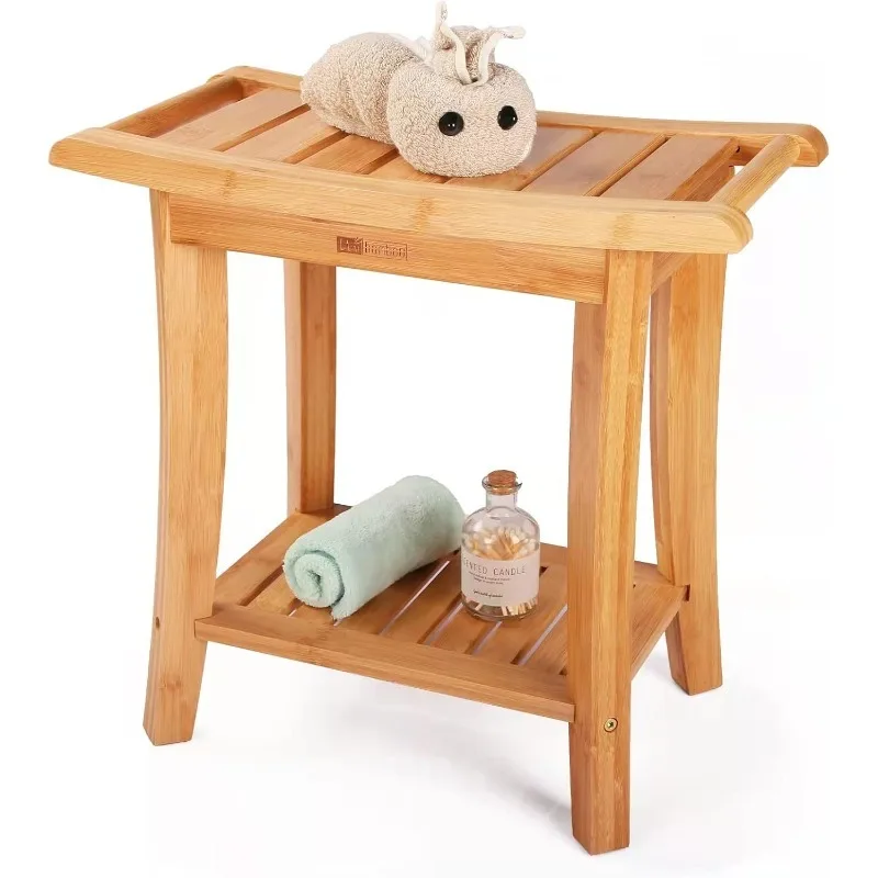 Bamboo Shower Bench with Storage Shelf, Wooden Spa Bath Deluxe Organizer Shower Stool for Inside Shower Waterproof
Bamboo Shower Bench with Storage Shelf, Wooden Spa Bath Deluxe Organizer Shower Stool for Inside Shower Waterproof