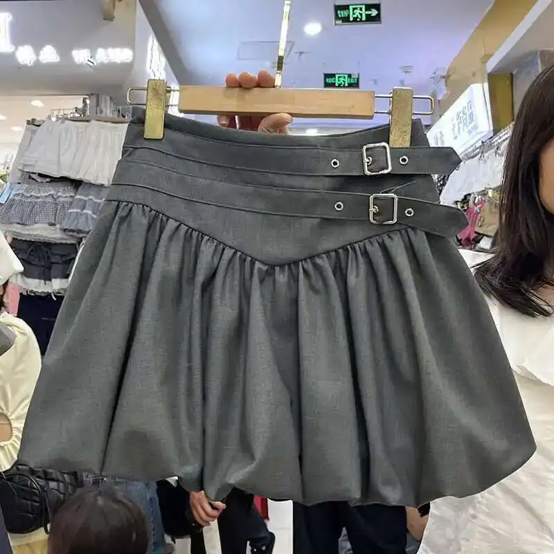 Women Sweet With Lined Belt Puff Mini Folds Skirt Fit High Waist Solid Color All-macth Bud Short Skirt Summer
Women Sweet With Lined Belt Puff Mini Folds Skirt Fit High Waist Solid Color All-macth Bud Short Skirt Summer