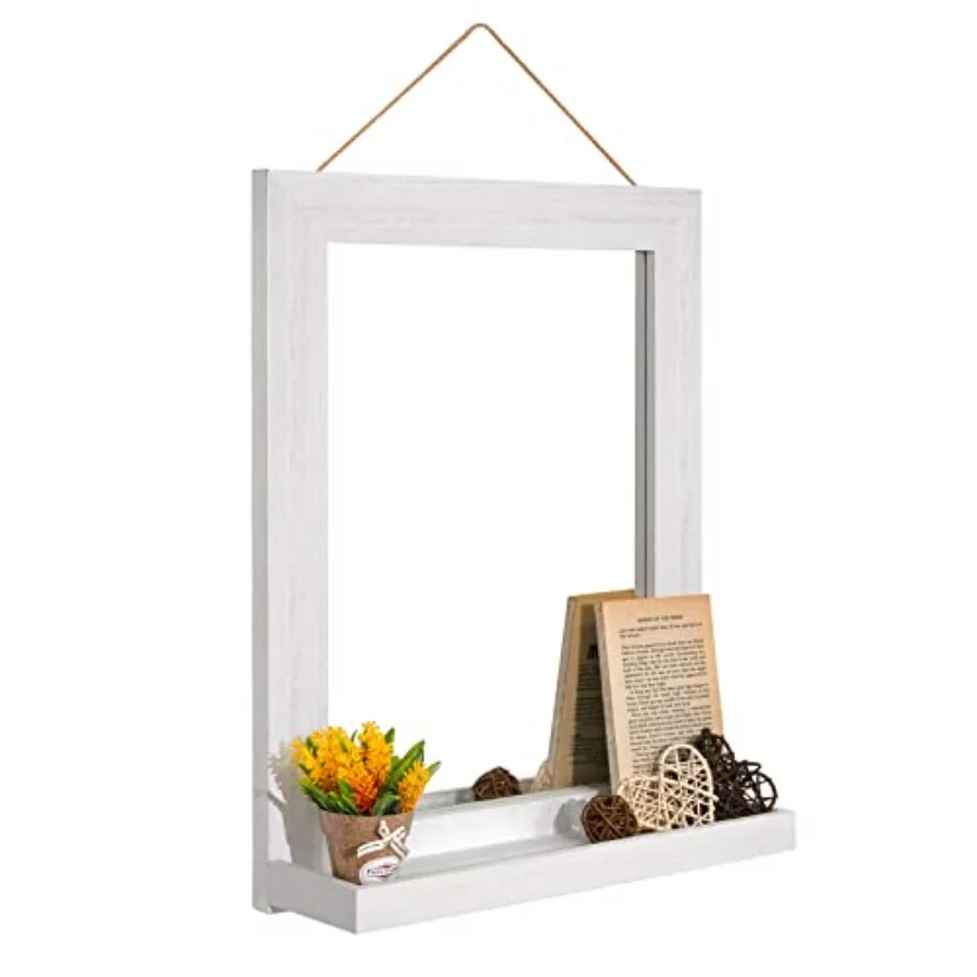 Wall Mirror with Shelf, 20 x 16 inch Farmhouse Decor Wall Mirror Hanging for Bathroom, Vanity, Bedroom, Entryway, Living Room
Wall Mirror with Shelf, 20 x 16 inch Farmhouse Decor Wall Mirror Hanging for Bathroom, Vanity, Bedroom, Entryway, Living Room