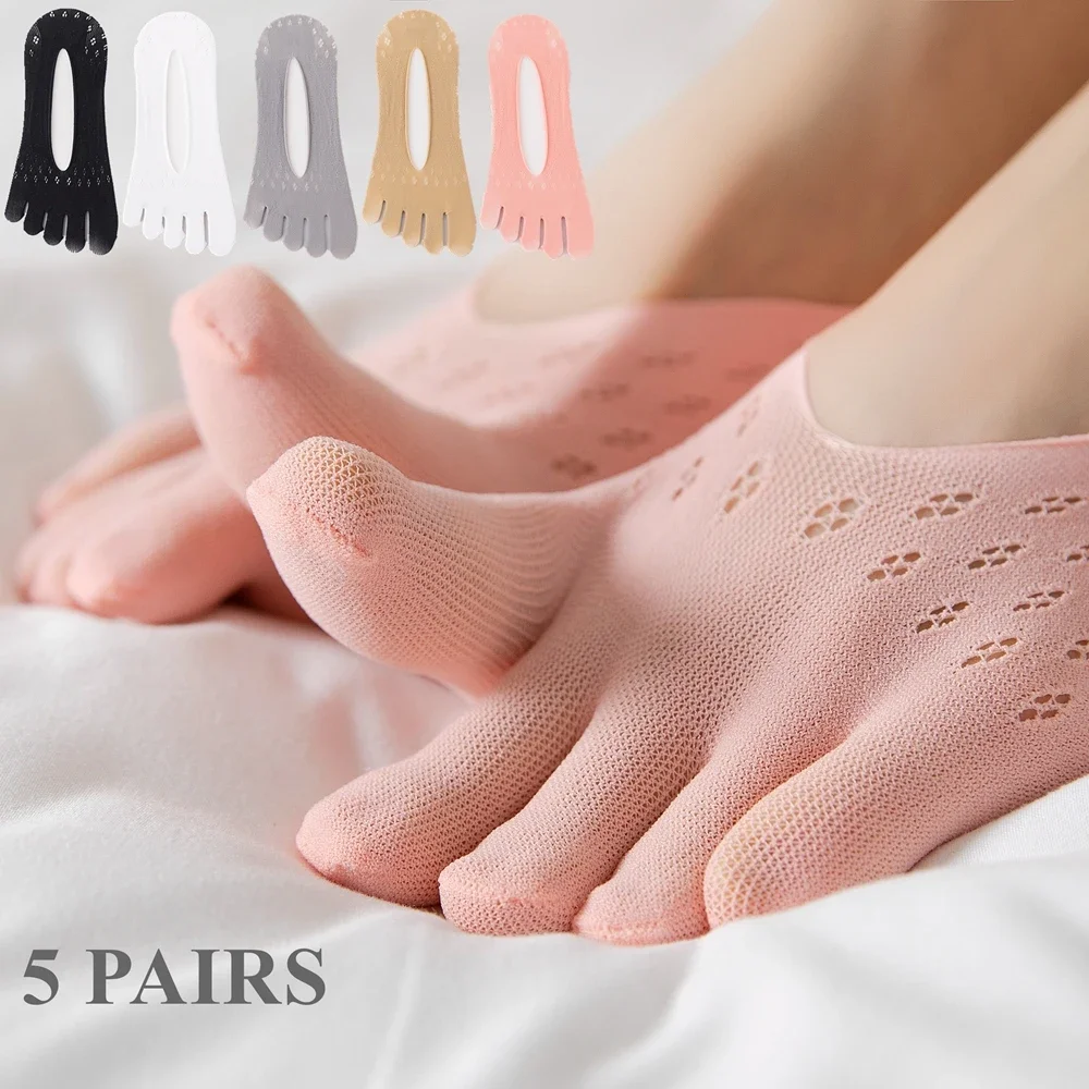 5 Pairs Toe Socks Women Summer Mesh Thin Five Finger Socks Ladies Non-slip No-show Slipper Invisible Socks with Separate Fingers
5 Pairs Toe Socks Women Summer Mesh Thin Five Finger Socks Ladies Non-slip No-show Slipper Invisible Socks with Separate Fingers