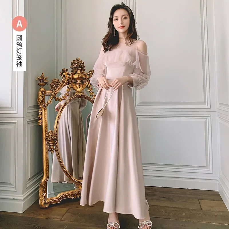 Bridemaid Dress Pink Ruffles Off the Shoulder Full Sleeves A-line Floor Length Plus size Lace up Women Party Formal Gown BN001
Bridemaid Dress Pink Ruffles Off the Shoulder Full Sleeves A-line Floor Length Plus size Lace up Women Party Formal Gown BN001
