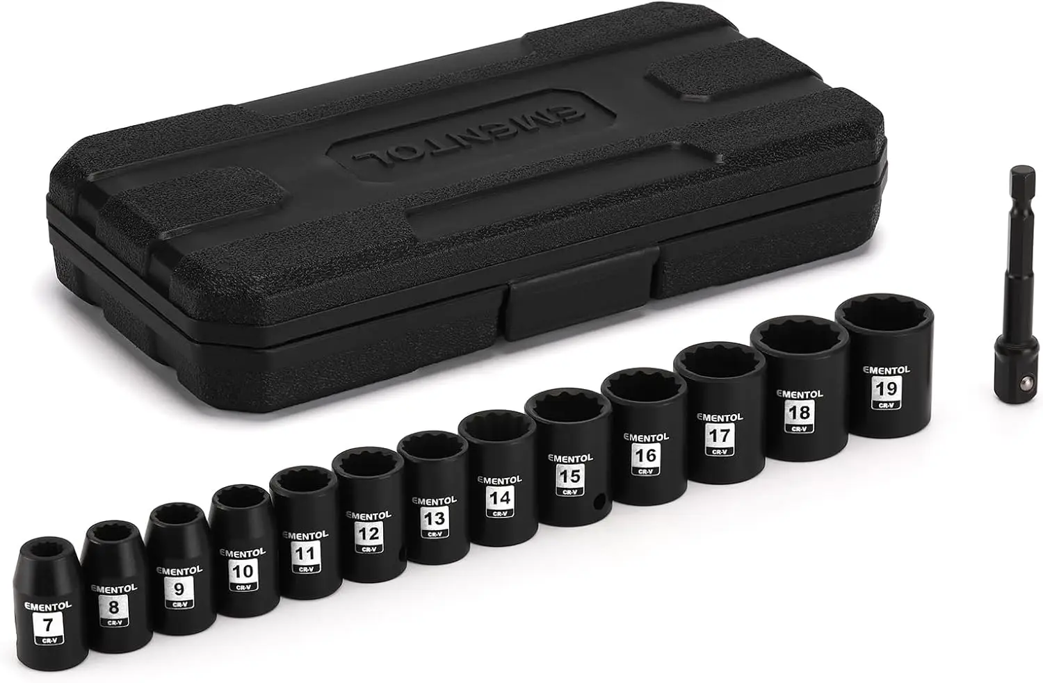 Impact Socket Set 14Pcs 3/8" Drive Metric 12-Point 7-19mm CR-V Steel with Case
Impact Socket Set 14Pcs 3/8" Drive Metric 12-Point 7-19mm CR-V Steel with Case