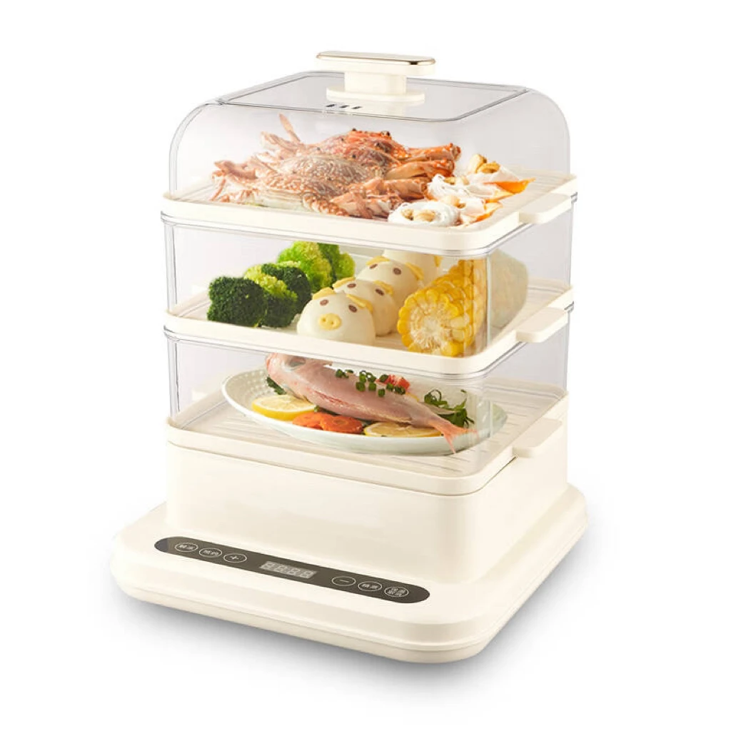 Household electric steamer Multifunctional three-layer foldable breakfast steamer
Household electric steamer Multifunctional three-layer foldable breakfast steamer