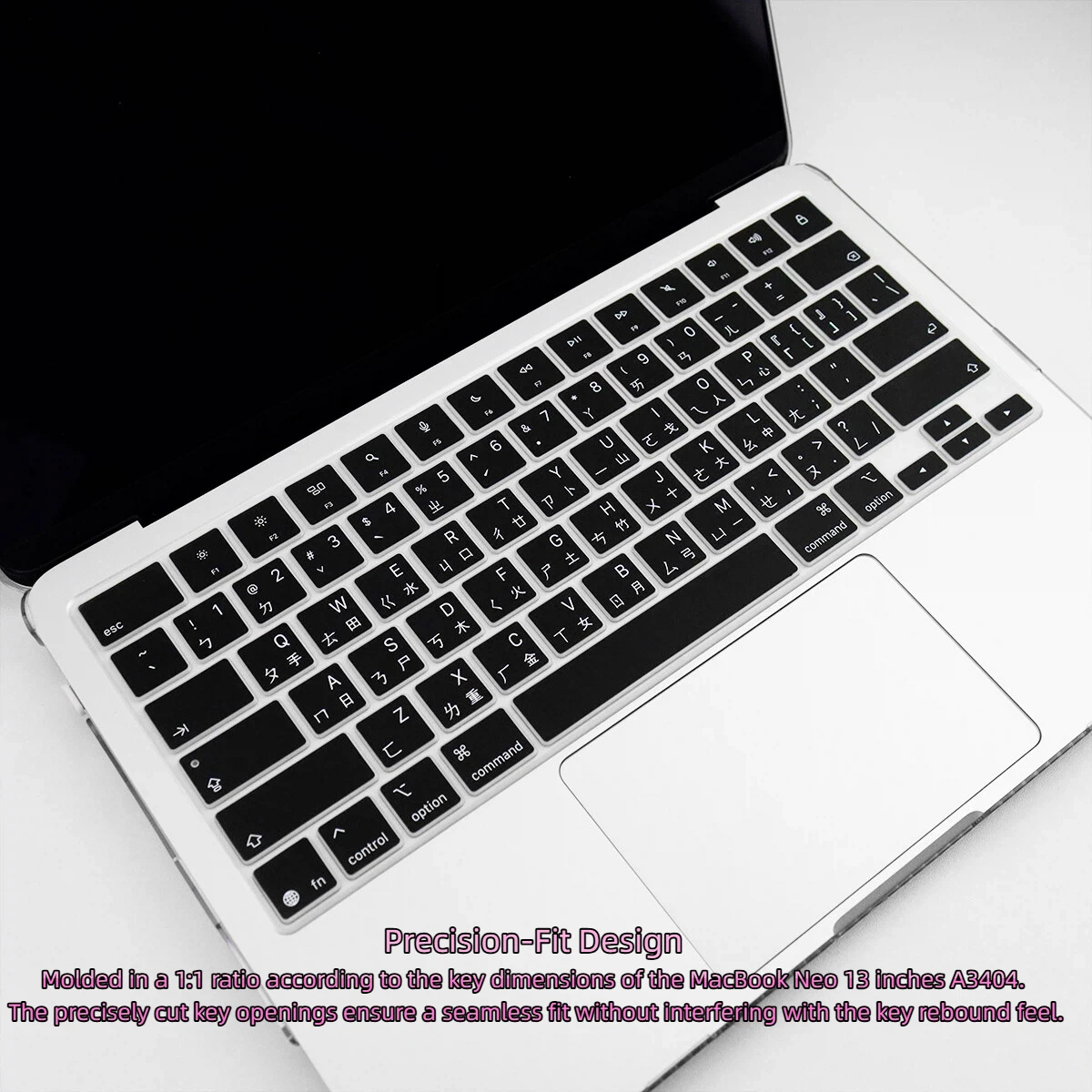 1pc Taiwanese Black White Keyboard Cover US Compatible MacBook Neo 13" A18 Pro 2026 A3404 Without Touch ID-QWERTY Layout
1pc Taiwanese Black White Keyboard Cover US Compatible MacBook Neo 13" A18 Pro 2026 A3404 Without Touch ID-QWERTY Layout