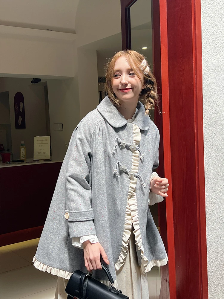 ay ort Woolen Coat Women's Loose Cotton Buttoned Cowl Ne Coat Autumn Winter Sweet Sle College Girl's Faion
ay ort Woolen Coat Women's Loose Cotton Buttoned Cowl Ne Coat Autumn Winter Sweet Sle College Girl's Faion