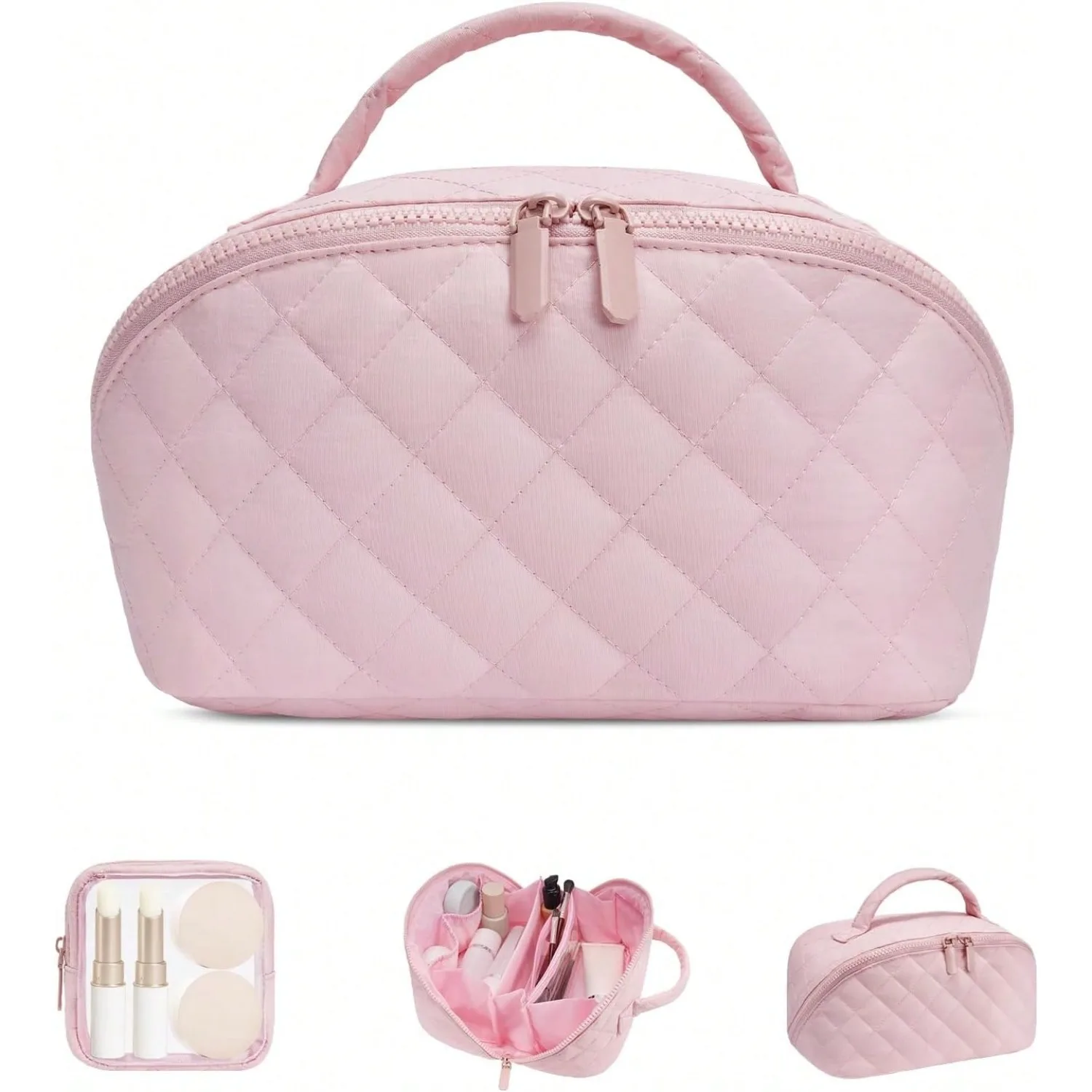 Quilted Makeup Bag, Waterproof Cosmetic Organizer For Travel
Quilted Makeup Bag, Waterproof Cosmetic Organizer For Travel