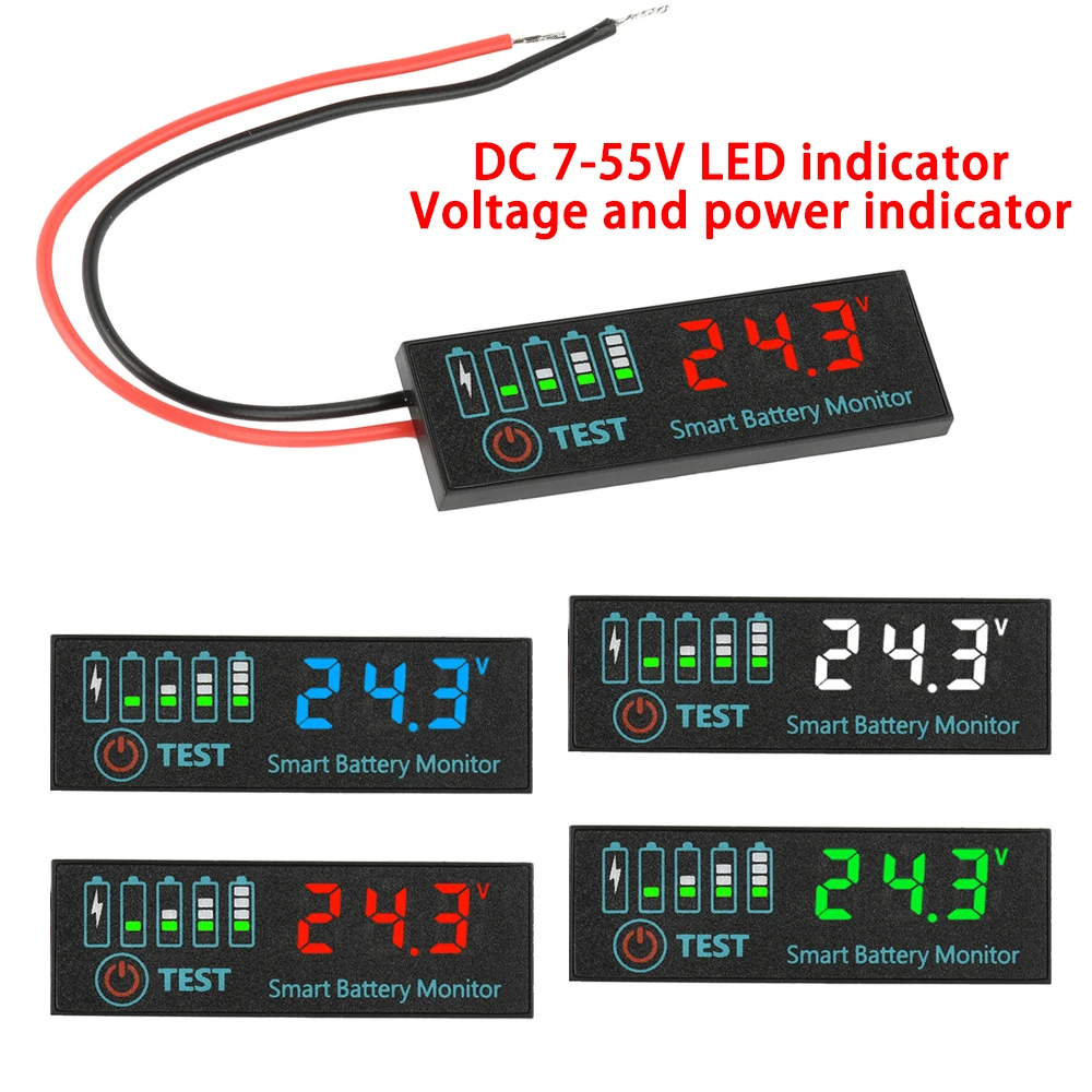 DC7-55V LED Voltage Battery Level Indicator 12V 24V 36V 48V 18650 Lithium Battery Capacity Board Voltage Battery Charging Tester
DC7-55V LED Voltage Battery Level Indicator 12V 24V 36V 48V 18650 Lithium Battery Capacity Board Voltage Battery Charging Tester