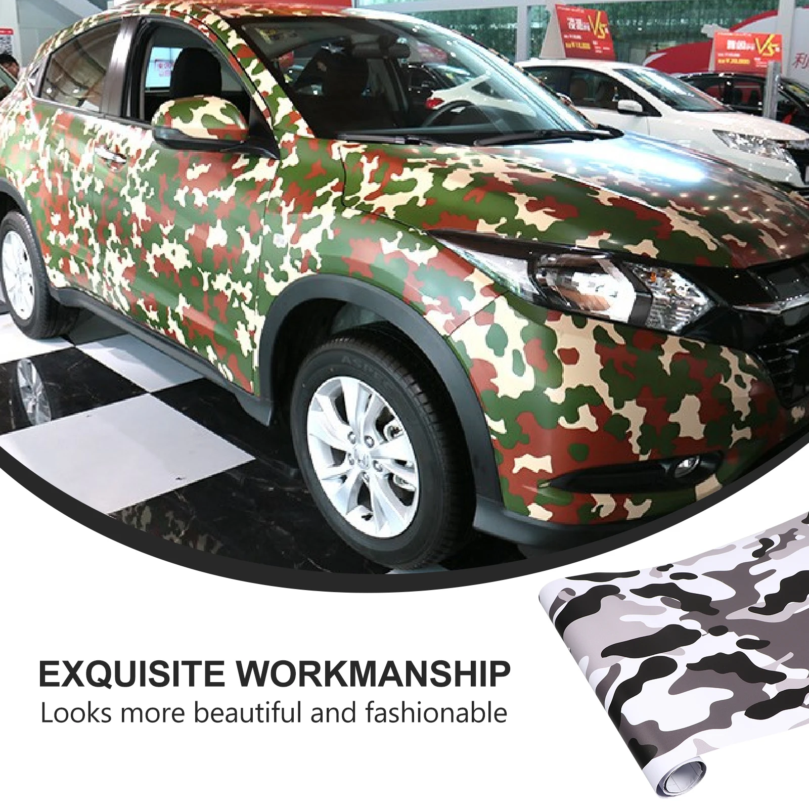 Camouflage Color Film Sticker Car Decor Decal Vinyl Wrap Black White Sticker For Car Pattern Custom Size Durable
Camouflage Color Film Sticker Car Decor Decal Vinyl Wrap Black White Sticker For Car Pattern Custom Size Durable
