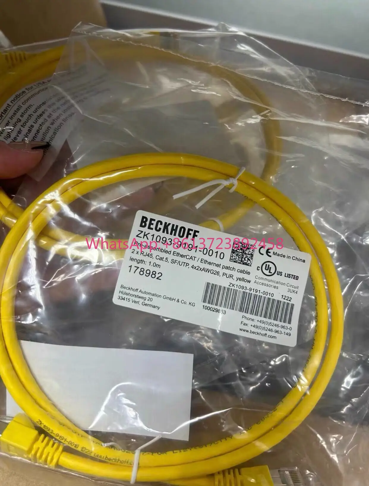Beckhoff cable ZK1093-9191-0010 1m high quality
Beckhoff cable ZK1093-9191-0010 1m high quality