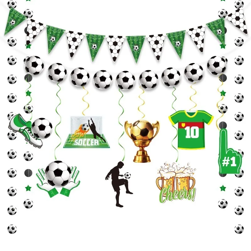 Soccer Themed Party Banner Green White Black Football Pattern Paper Garland Bunting for Sport Game Day Birthday Party Decor
Soccer Themed Party Banner Green White Black Football Pattern Paper Garland Bunting for Sport Game Day Birthday Party Decor