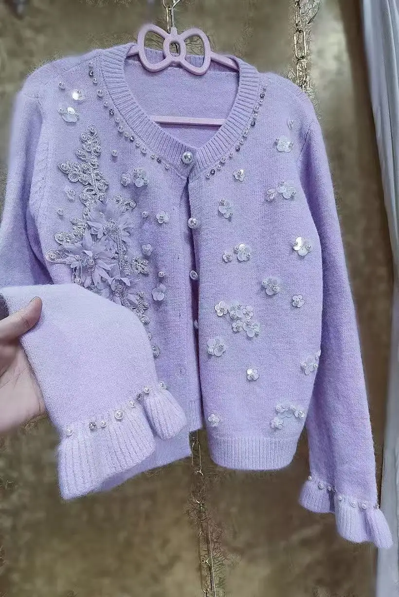 Роскошный стильный вязаный кардиган с цветочным принтом и кисточками, пальто для женщин, облегающий фиолетовый свитер, верхняя одежда, осенний тренд 2023 г.
Роскошный стильный вязаный кардиган с цветочным принтом и кисточками, пальто для женщин, облегающий фиолетовый свитер, верхняя одежда, осенний тренд 2023 г.