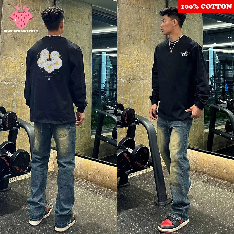 Black American Flower Print long sleeved T-shirt Men Autumn 2025 New 100% Cotton Casual Sports Gym T-shirt Y2k Tops men clothing
Black American Flower Print long sleeved T-shirt Men Autumn 2025 New 100% Cotton Casual Sports Gym T-shirt Y2k Tops men clothing