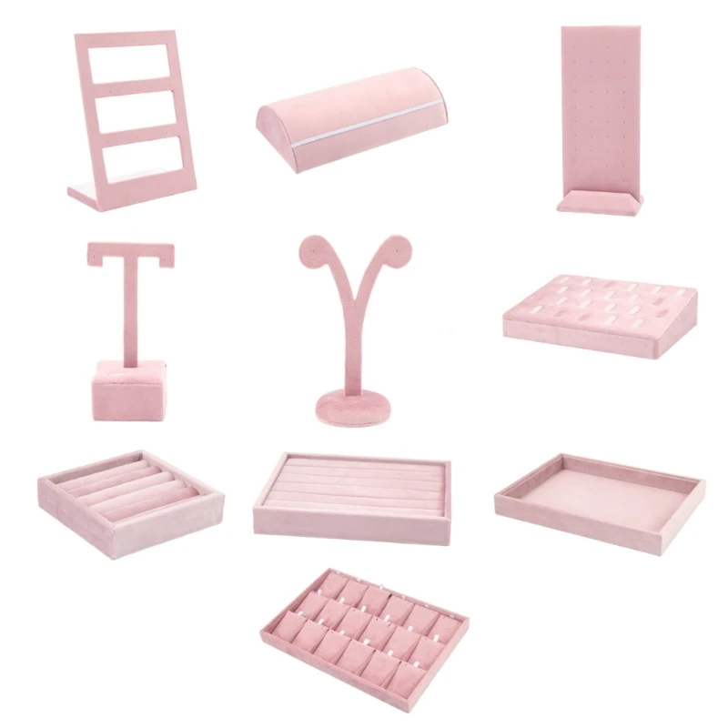 Q0KE Pink Jewelry Display Props Elegant Jewelry Stand Velvets Fabric Material
Q0KE Pink Jewelry Display Props Elegant Jewelry Stand Velvets Fabric Material
