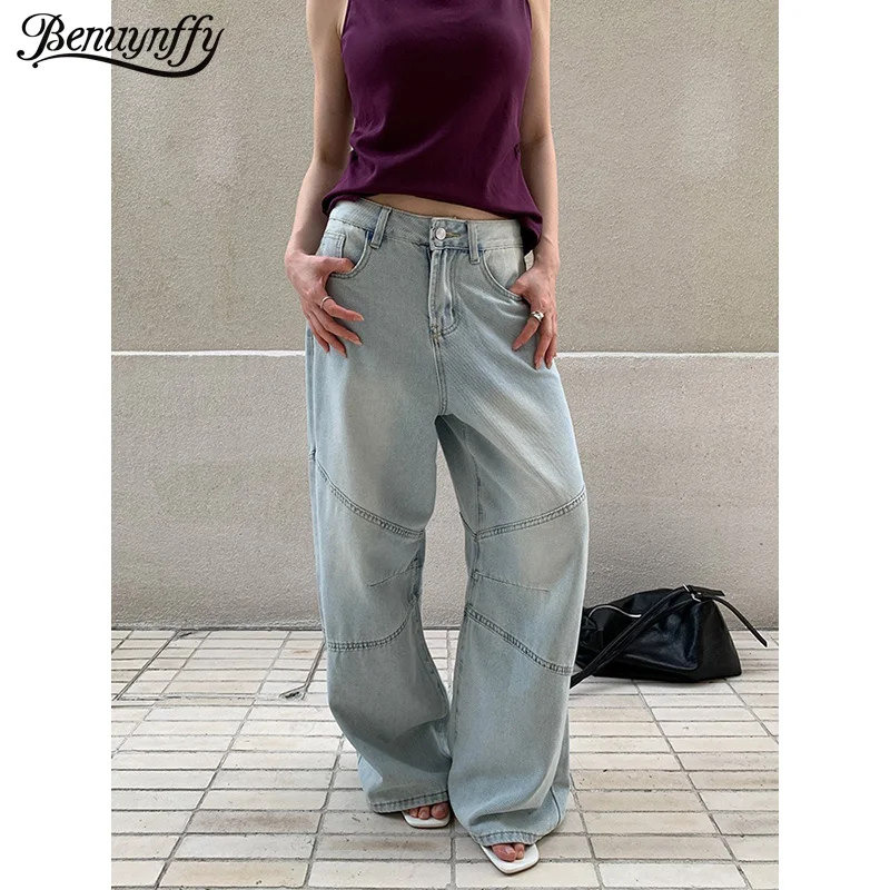 Benuynffy Retro High Street Light Blue Jeans Women 2026 Summer New Korean Fashion High Waist Loose Wide Leg Denim Trousers
Benuynffy Retro High Street Light Blue Jeans Women 2026 Summer New Korean Fashion High Waist Loose Wide Leg Denim Trousers