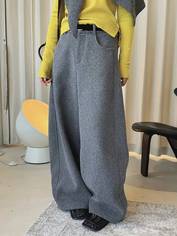 Gray High Waist Brief Belted Thick Long Wide Leg Woolen Pants New Trousers Women Fashion Autumn Winter 2026 D09O
Gray High Waist Brief Belted Thick Long Wide Leg Woolen Pants New Trousers Women Fashion Autumn Winter 2026 D09O