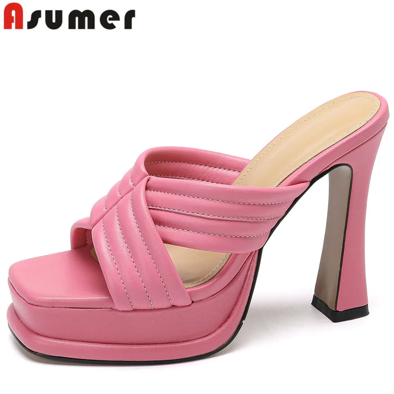 ASUMER 2024 New Top Quality Ladies Summer Shoes Sheepskin Party Slippers Woman Thick Super High Heels Platform Slippers
ASUMER 2024 New Top Quality Ladies Summer Shoes Sheepskin Party Slippers Woman Thick Super High Heels Platform Slippers