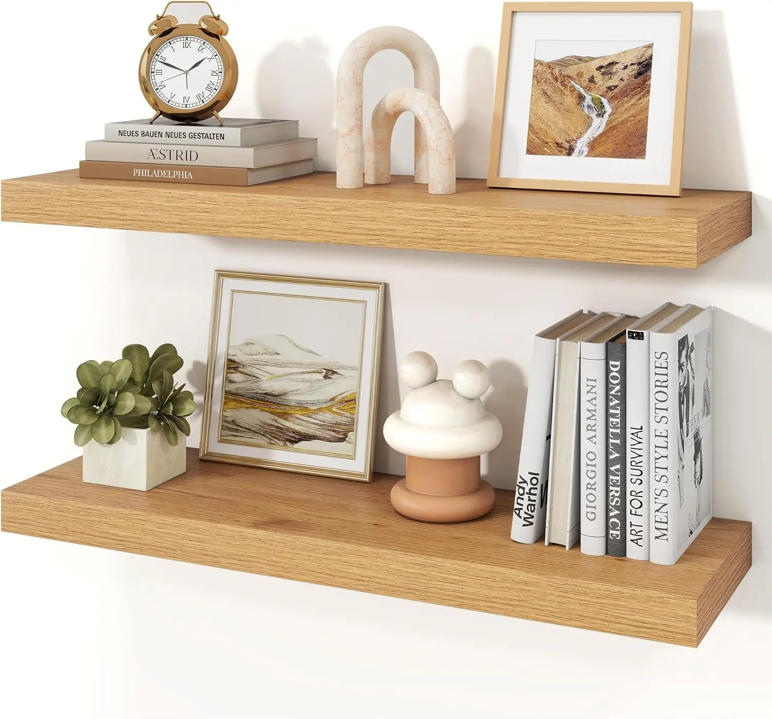 9.3" Deep Floating Shelves for Wall, Oak, Set of 2, Easy Mount, Sturdy & Stylish
9.3" Deep Floating Shelves for Wall, Oak, Set of 2, Easy Mount, Sturdy & Stylish