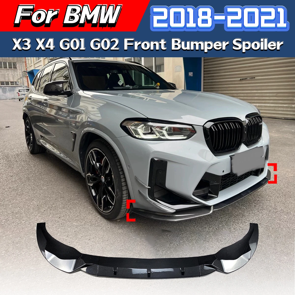 Для BMW X3 X4 G01 G02 M Sport 2018 2019 2020 2021, автомобильный передний бампер, спойлер, разделитель губ, автомобильный диффузор, комплект модификации
Для BMW X3 X4 G01 G02 M Sport 2018 2019 2020 2021, автомобильный передний бампер, спойлер, разделитель губ, автомобильный диффузор, комплект модификации
