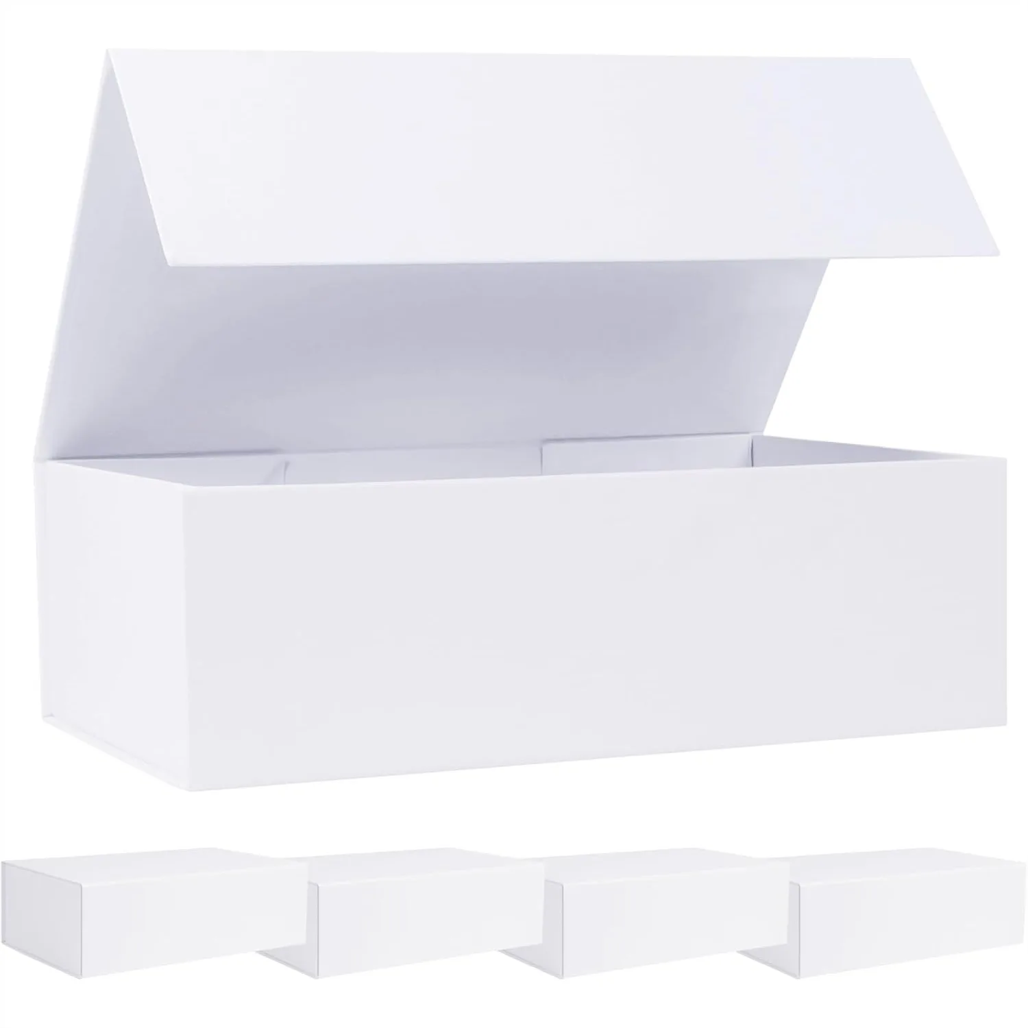 White Gift Box with Magnetic Lids 13.8x8.3x4.4 in, Large Collapsible Rectangle Storage Box for Proposals and Gifts, 5 Pack
White Gift Box with Magnetic Lids 13.8x8.3x4.4 in, Large Collapsible Rectangle Storage Box for Proposals and Gifts, 5 Pack