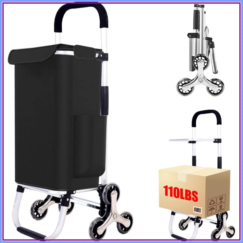 2 in 1 Shopping Cart for Groceries, 110 lbs Capacity, Foldable with 6 Wheels, Waterproof Bag for Shopping Camping Garden
2 in 1 Shopping Cart for Groceries, 110 lbs Capacity, Foldable with 6 Wheels, Waterproof Bag for Shopping Camping Garden