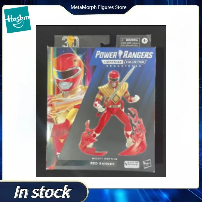 Original Hasbro Power Rangers Lighting Collection Mighty Morphin Red Ranger Anime Figure Toy Collection Model
