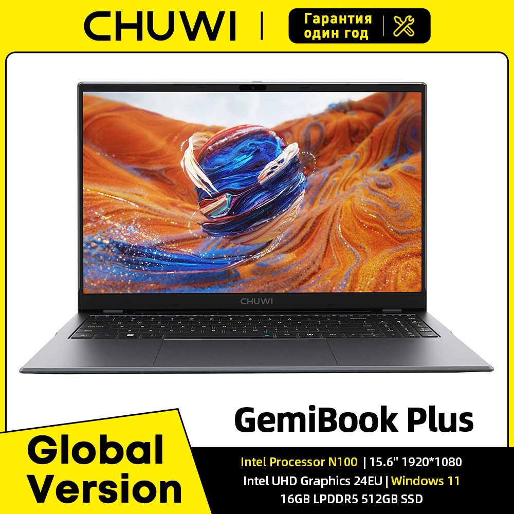 CHUWI Laptop GemiBook Plus 15.6" Intel Alder Lake N100 UHD Graphics 16GB RAM 512GB SSD 1920*1080P With WIFI6 Windows 11 Laptops
CHUWI Laptop GemiBook Plus 15.6" Intel Alder Lake N100 UHD Graphics 16GB RAM 512GB SSD 1920*1080P With WIFI6 Windows 11 Laptops