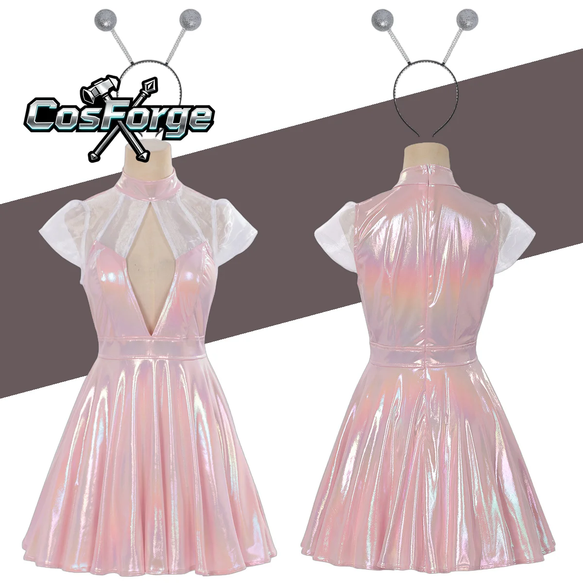 AI Robot Cosplay Metal Laser Dress - Sleeveless Pink Sexy Headwear Full Set Women
AI Robot Cosplay Metal Laser Dress - Sleeveless Pink Sexy Headwear Full Set Women